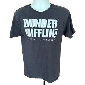 The Office Dunder Mifflin Paper Company Inc Gray Short Sleeve Shirt Mens Medium